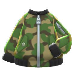 camo bomber style jacket acnh